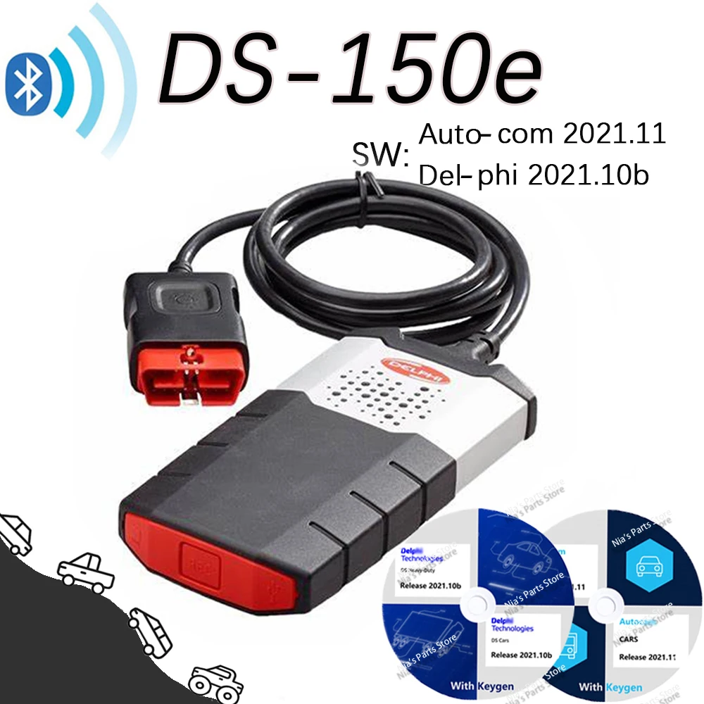 

DS-150E del-phi 2021.10b with keygen Auto-com2021.11 Bluetooth inspection tools Ds-150 obd2 scanner car diagnostic pour voit NEW