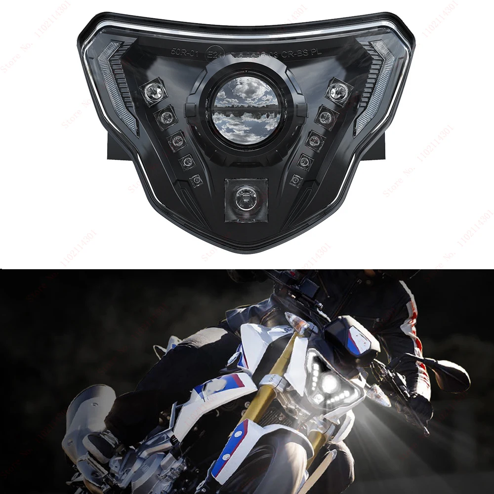 LED Headlight High/Low Beam with Angel Eyes DRL Assembly Kit and