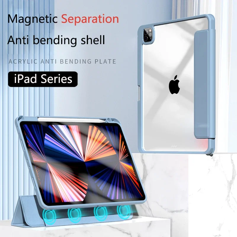 

For iPad Pro 11 Case iPad Air 5 4 Mini 6 Case iPad 9th 8th 7th 10.2 Magnetic Separation Case for ipad 10th Generation Pro 12.9