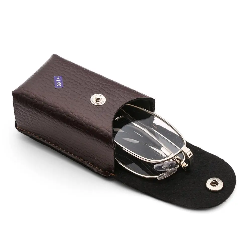 Reading Glasses Portable Folding Reading Glasses High Definition Metal Presbyopic Eyeglasses Ultralight Prescription Eyewear Women Men with Case