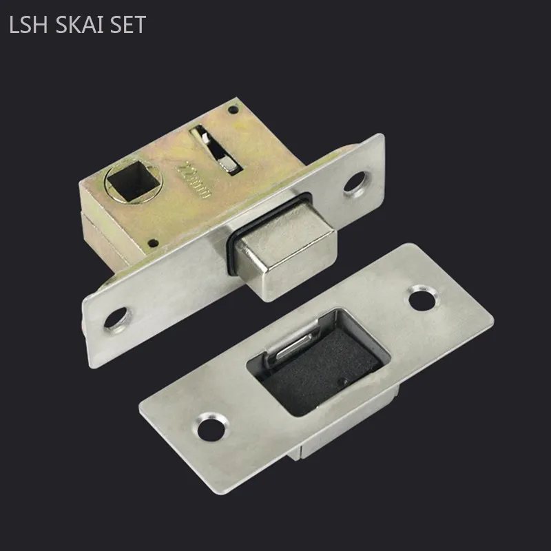 Magnetic Mute Lock Latches Automatic Suction Door Lock Bolts Zinc Alloy Single Tongue Body Interior Door Hardware Fittings