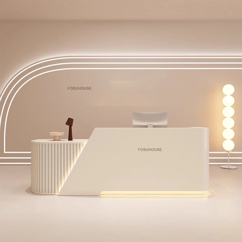 Simple Company Reception Desks Beauty Salon Cashier Reception Counter Designer Office Furniture Clothing Store Front Bar Table