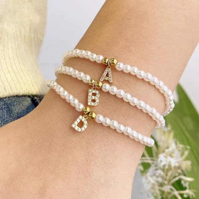 Pearl Bracelets Letters, Bracelet Women Letters, Bracelet Beads Girls