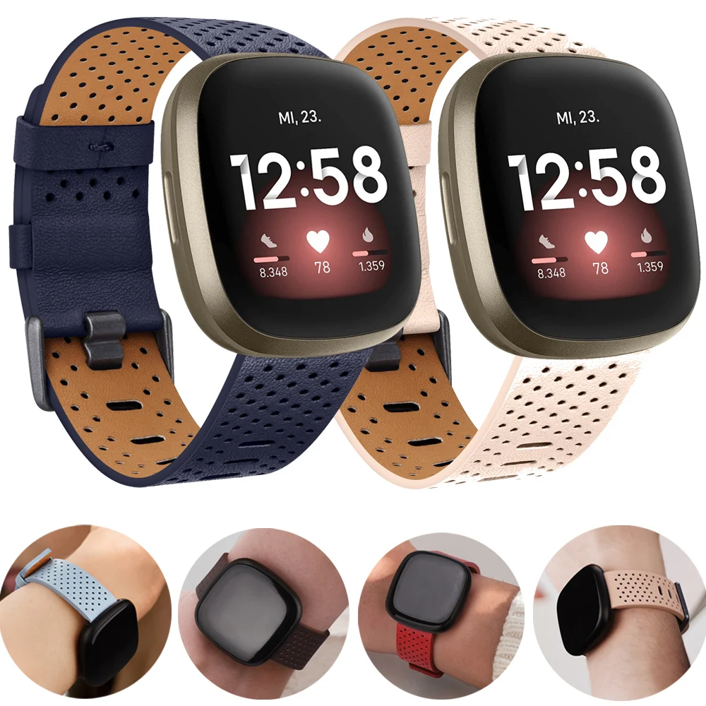 

Кожаный ремешок для часов Fitbit Versa 3, сменный браслет, кожаный ремешок для часов Fitbit Versa Sense Smsrtwatch, аксессуары