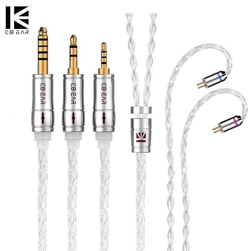 

KBEAR-Limpid Pro 4N 8 Cores Upgrade Pure Silver Flagship Cable 2 Pin/ MMCX/ TFZ/ QDC In-ear Earphones Cable for KZ ASX BLKZ IEMS