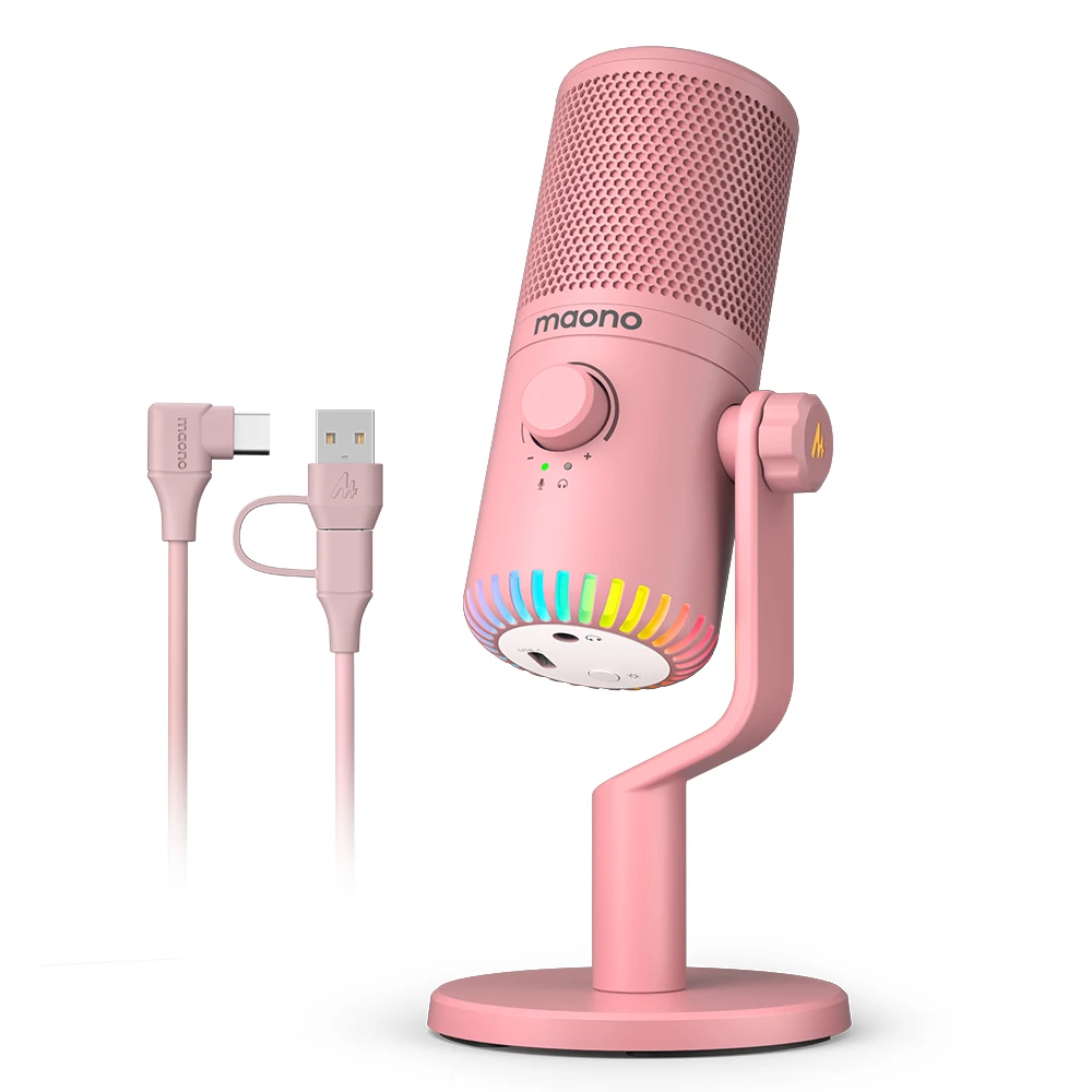 Pink Streaming Microphone Pink Microphone Podcast Maono Usb