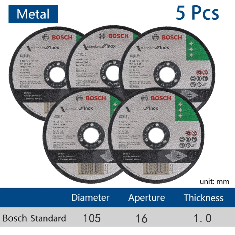 BOSCH Angle Grinder Cutting Disc Grinder Disc Grinding Wheel Metal Steel Cutting Dics 100 mm 125mm Angle Accessories cutting disc grinding disc grinding wheel