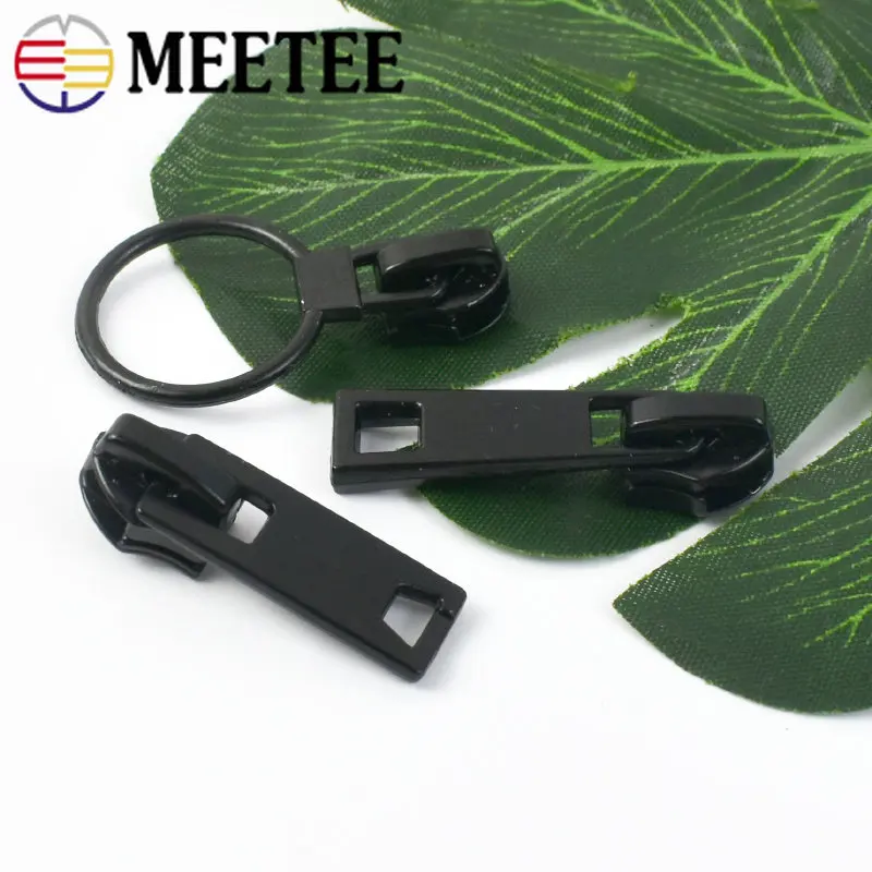 Meetee 10Pcs 5# Nylon Zipper Sliders Reverse Waterproof Invisible