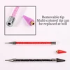1PC Dual Heads Acrylic Metal Dotting Wax Pen Nail Brush Rhinestones Crystal Picking Nail Studs Dotter DIY Point Drill Nail Tools 3