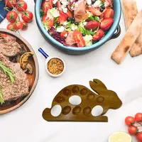 Easter Bunny Platter Bunny Shape Appetizer Tray Easter Wooden Serving Plates Rustic Decorative Charcuterie Board For Parties 2