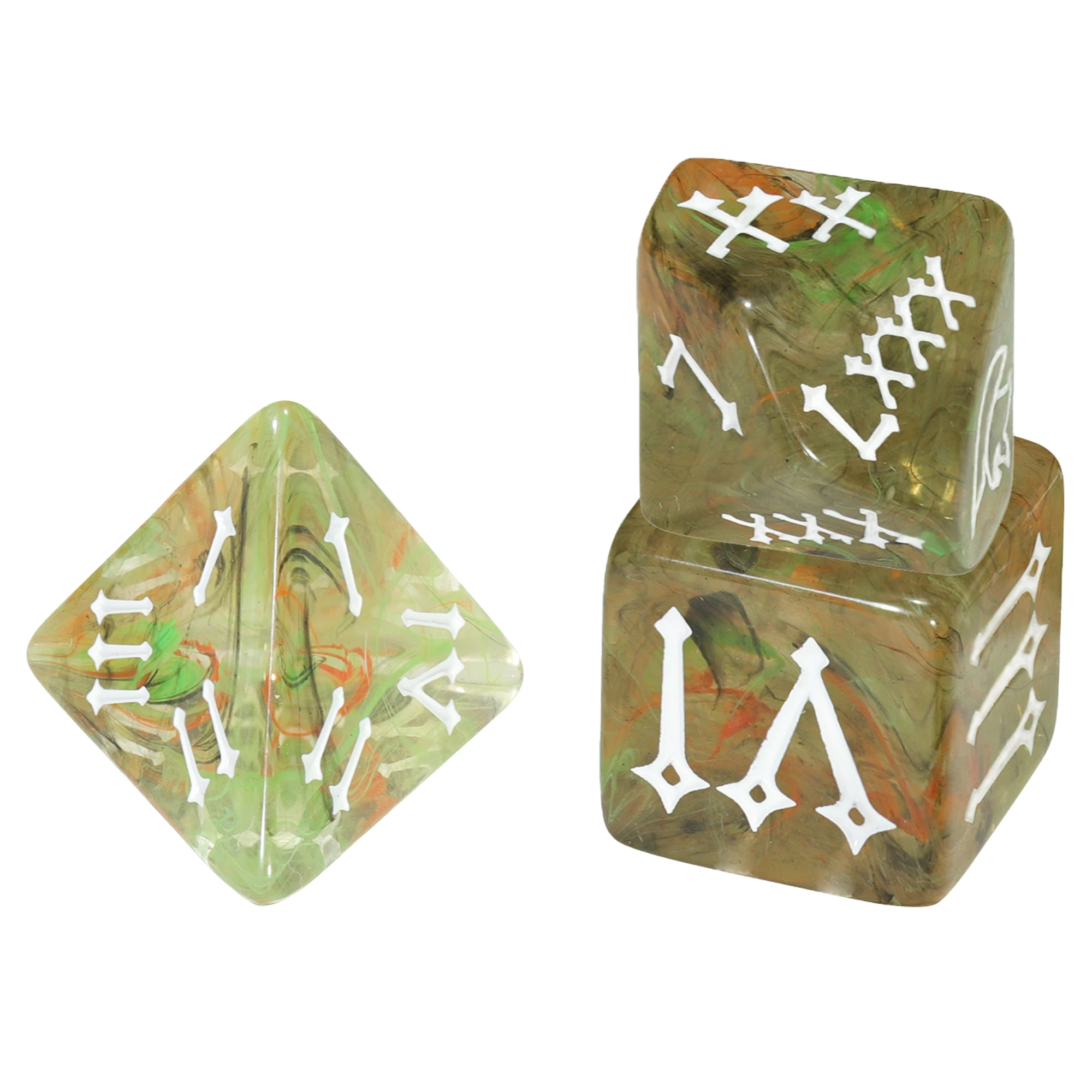 Misty Effect Roman Polyhedral Dice Set - 7-Piece Colorful Collection