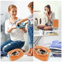 2Pcs Washing Shoes Bag Cotton Laundry Bag Reusable Zipper Shoe Washing Bag Anti-Deformation Shoes Clothes Organizer Drying Bags 2