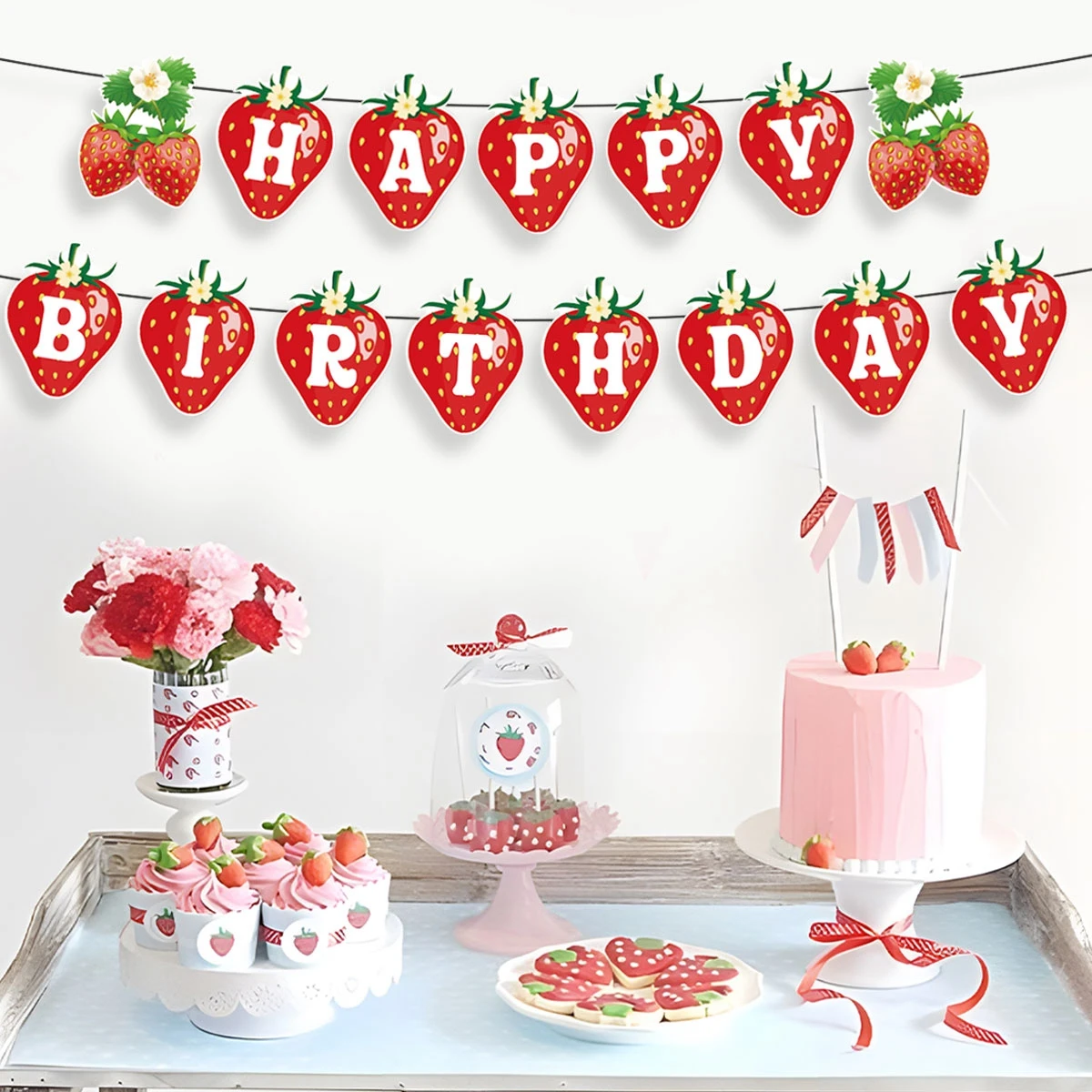 Strawberry Sweet One - Decoración Para Tarta De Fresa De Primer Cumpleaños, Fiesta De Cumpleaños