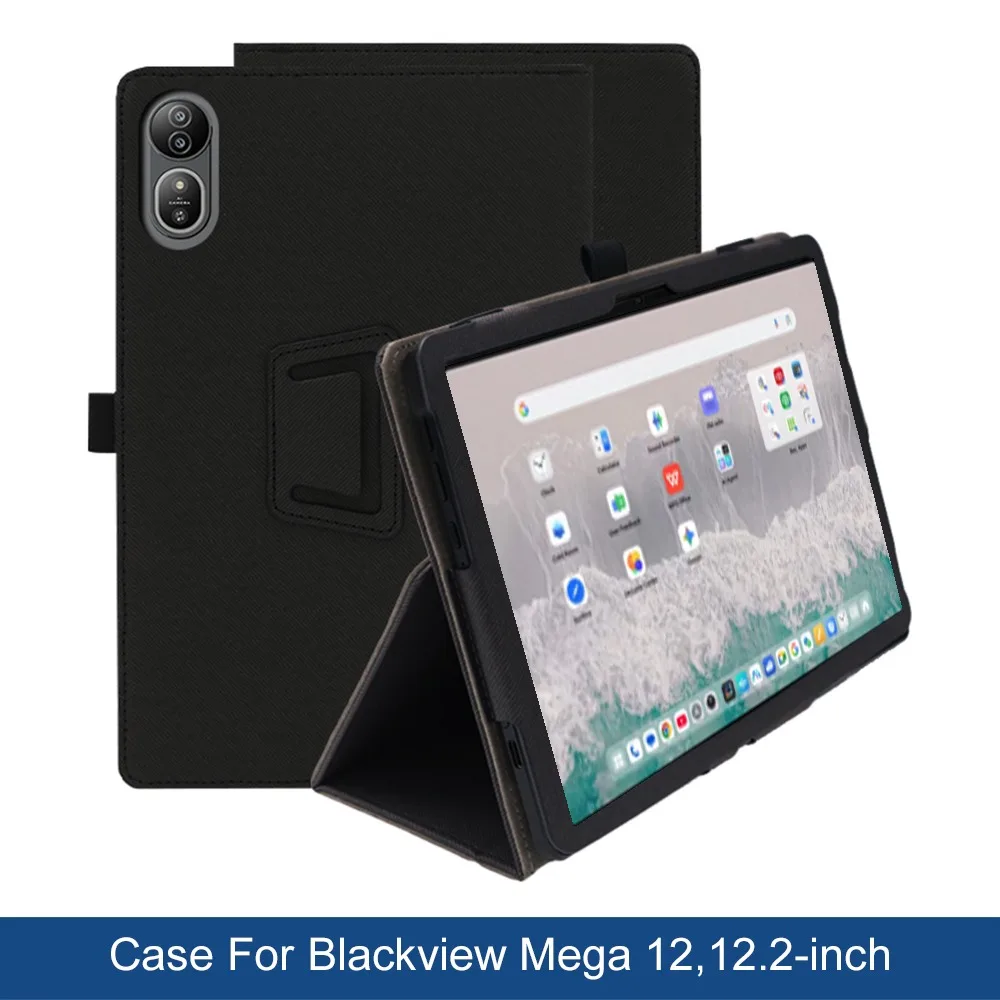 Elegant PU Leather Two-Fold Stand Case Cover with Hand Strap