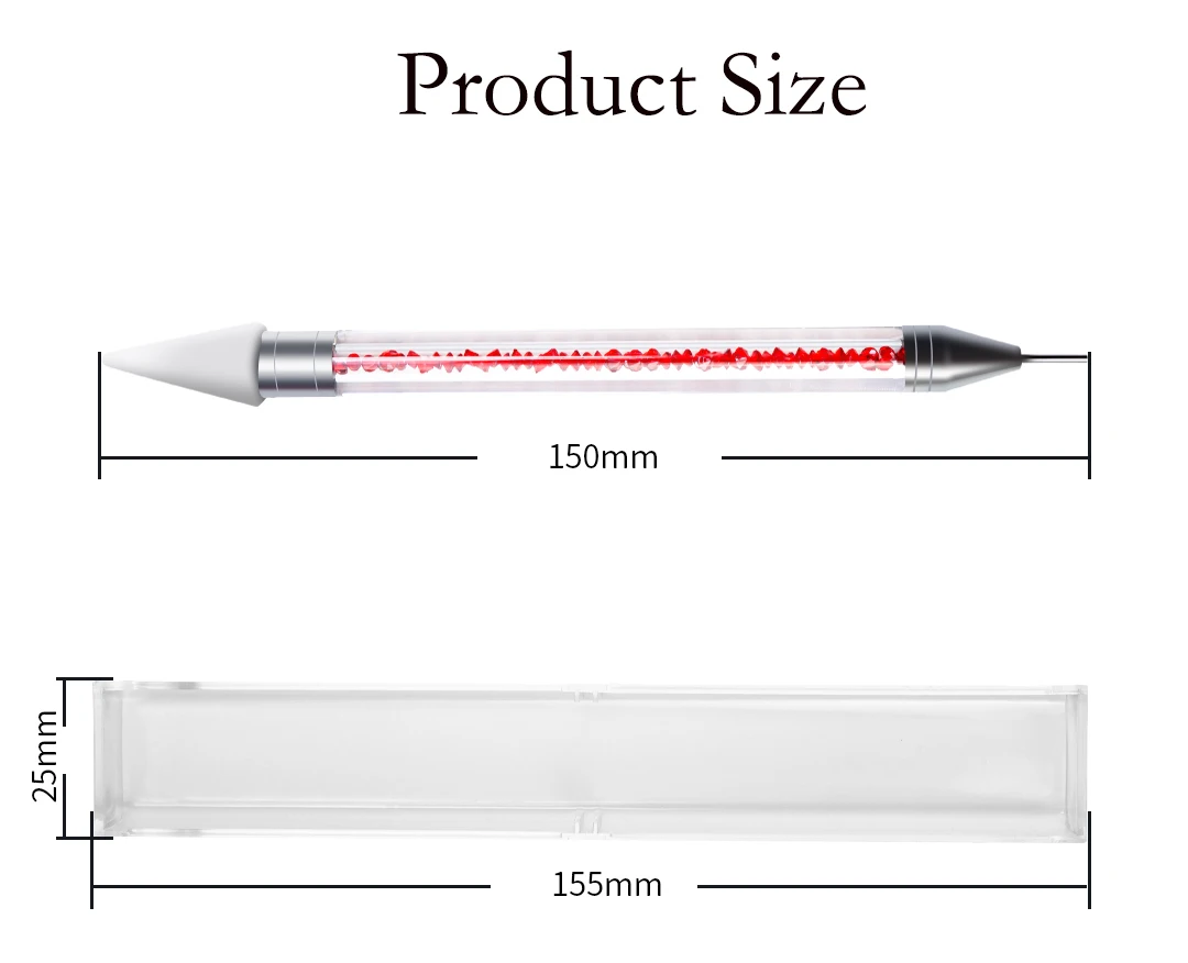 Description Picture 4 of itemDual-ended Nail Dotting Painting Stones Pen Crystal Beads Handle Rhinestones Studs Picker Wax Pencil Manicure Nail Art Tools