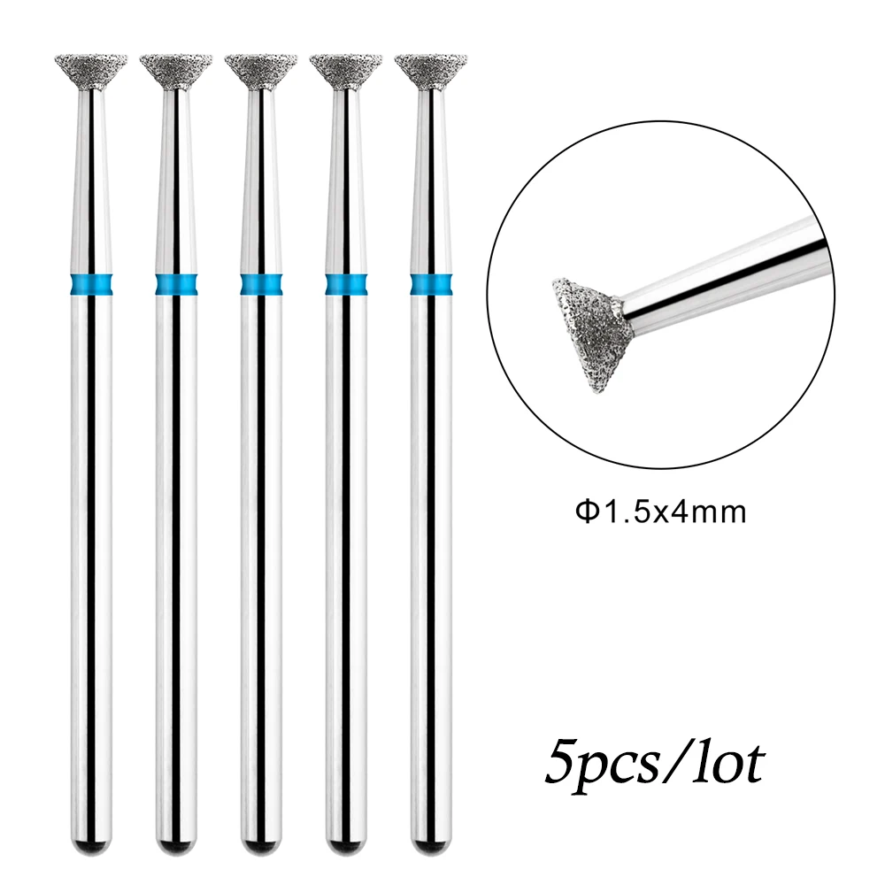 5pcs/lot Drill Bits for Nails Diamond Heads to Nails Milling Cutter for Manicure Cuticle Nail Cutter Tips Accessories Tools 4