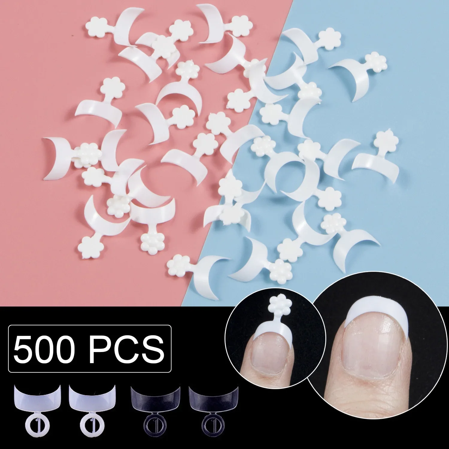 Extra Short French Half False Nail 500 Pieces Transparent Natural White Fake Nail Tips Manicure Acrylic Nails Press on Nail DIY