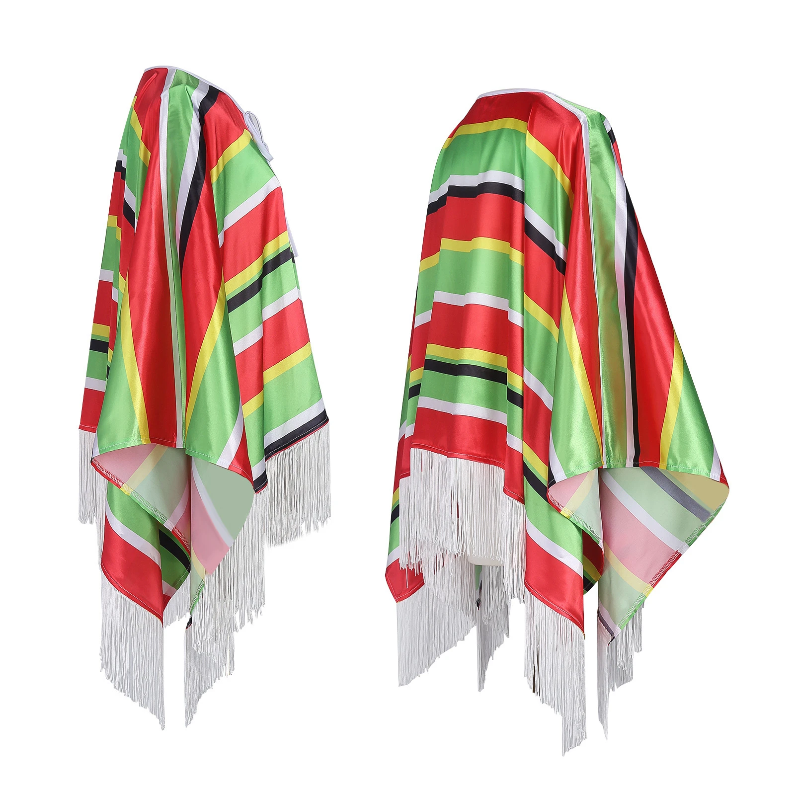 Halloween Cosplay Holiday Party Mexican Clothing Mexican Ethnic Costume Adult Children's Floral Striped Capes Hat Set