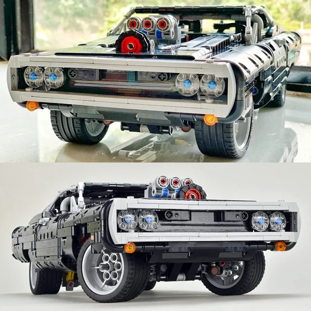 2024 New Technical Assemble Fast and Furious Dodge Building Blocks Charger Racing Car Model MOC Bricks Set Toys For Kids Gifts 2