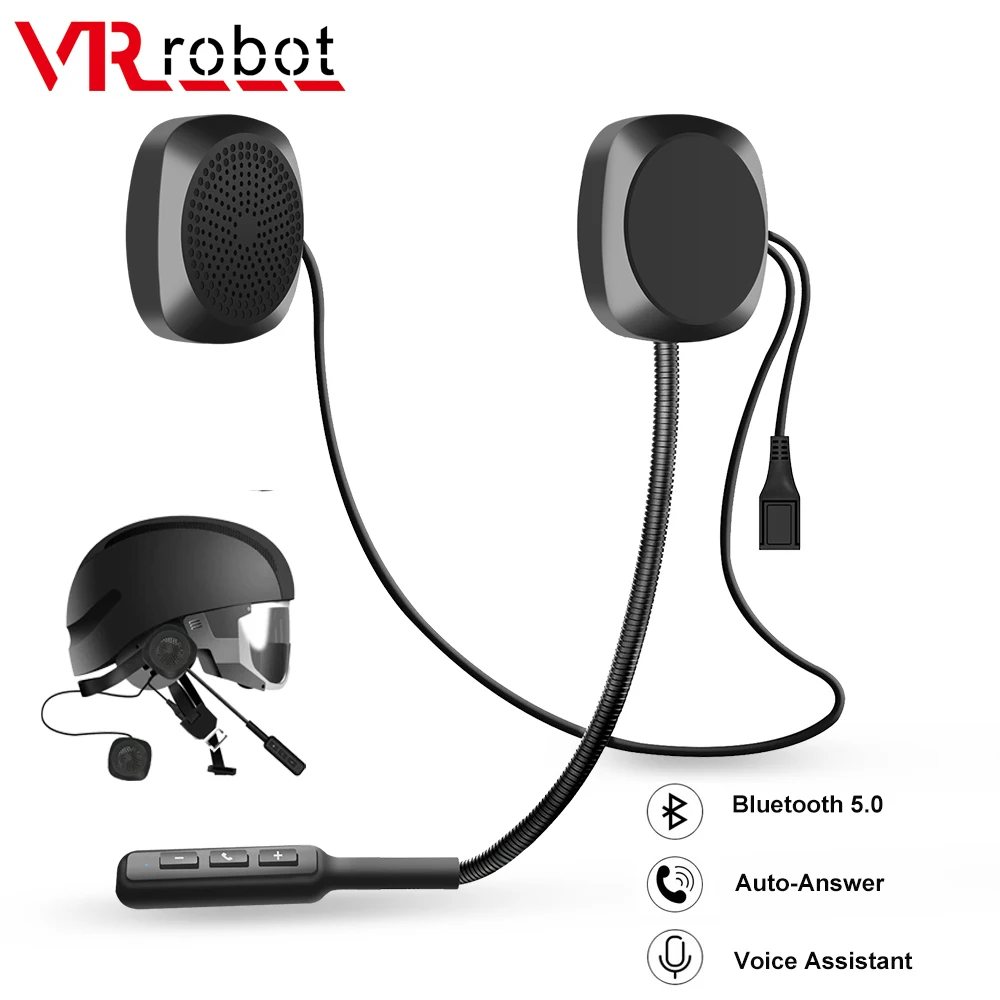 

VR robot Moto Bluetooth 5.0 Helmet Headsets Wireless Stereo Music Player Motorcycle Headphones with Mic Voice Assistant