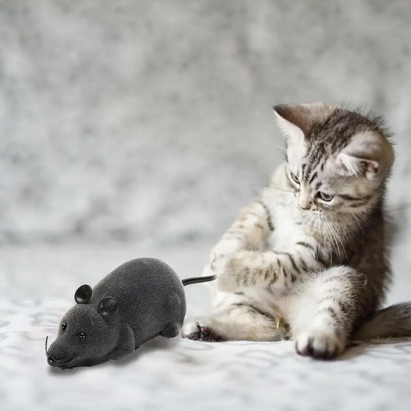 Wireless Electronic Remote Control Rat Plush Mouse Toy Squeaky Mouse Cat Toy Moving Emulation Toys Rat for Cat Interactive Toys 4