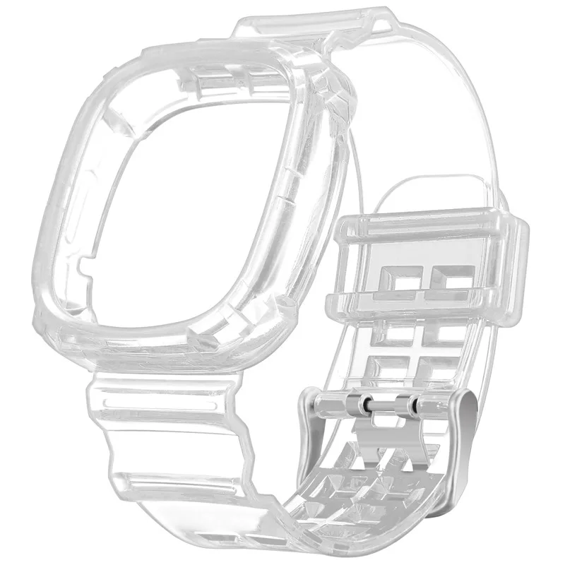 Transparent TPU Silicone Replacement Band and Case for Smartwatch Wristband Bracelet