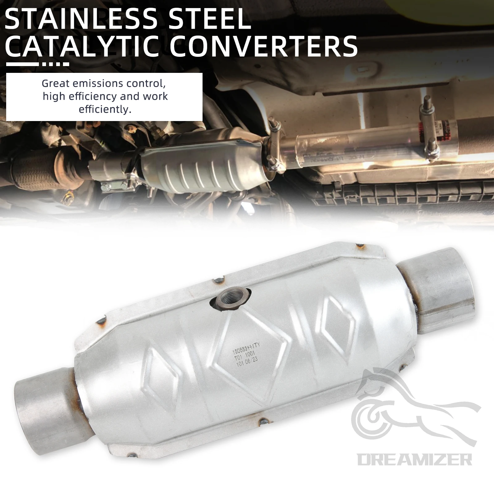 Universal2563mmExhaustCatalyticConvertersStainlessSteel