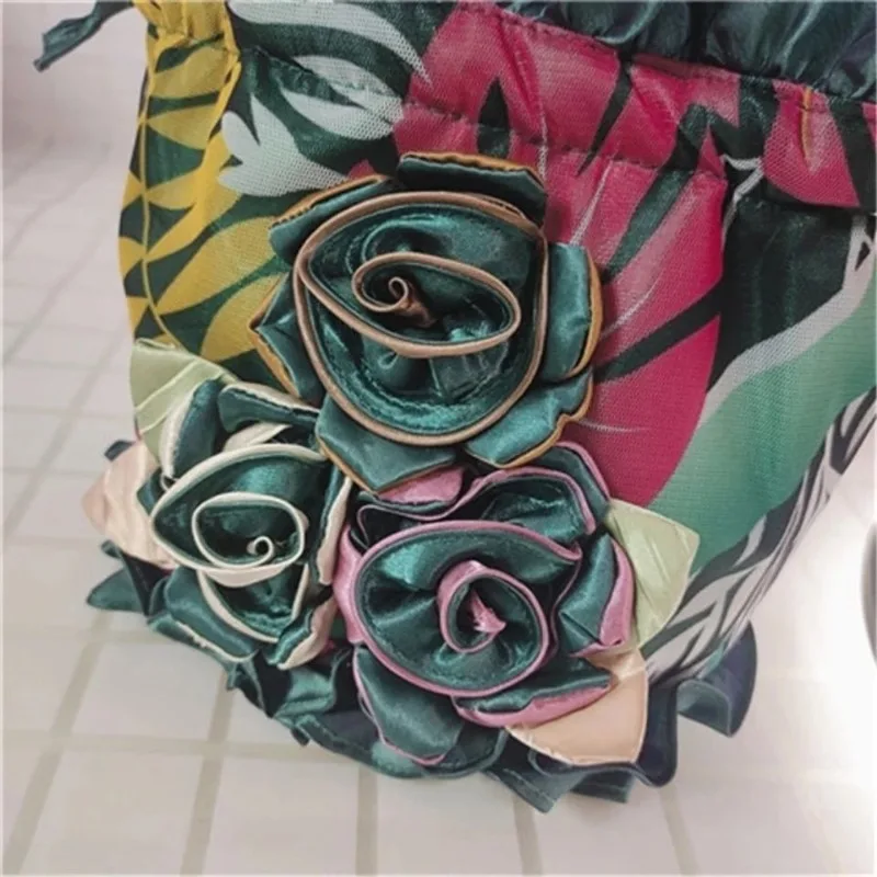 Lace Ethnic Style Bucket Cloth Drawstring Women Handbag Dinner Handmade Hanfu Bag