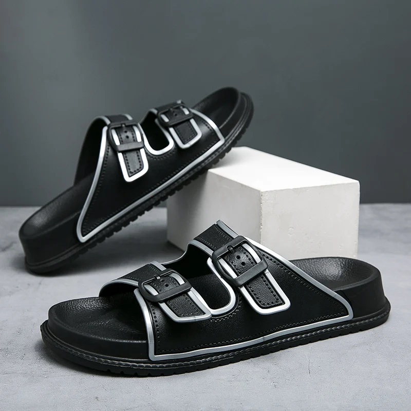

Men's Beach Slippers Casual Platform Waterproof Comfortable Fashion Solid Color Breathable Fashion Anti-slip Shoes Summer Hit