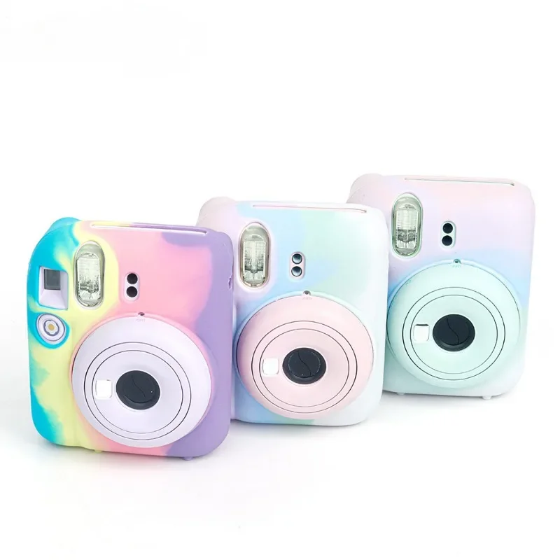 Custodia Per Fotocamera Color Caramella Arcobaleno Per Instax Mini 12 Custodia Protettiva In Silicone Morbido Istantaneo Per Fujifilm Instax Mini 12 A
