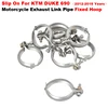 Slip On For KTM DUKE 690 2012-2018 Years Motorcycle Exhaust Escape Modified Muffler Link Pipe Holder Clamp Fixed Ring Hoop Plug