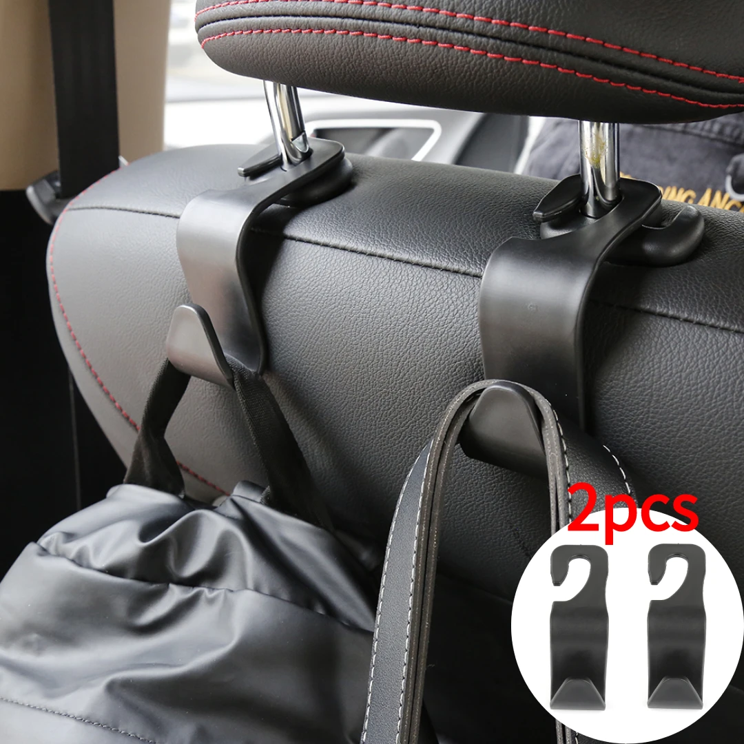 2pcs Universal Car Seat Hook Car Hanger Bag Organizer Hook Seat Headrest Holder For Bags Coat Hanging Car Accessories