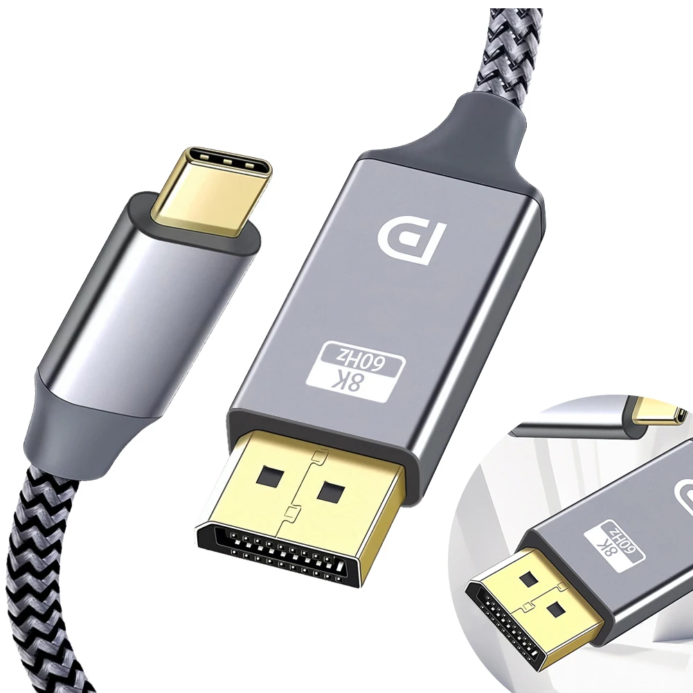 ƺ ƮϿ USB C-÷ Ʈ 1.4 ̺, Ʈ 4/3 ȣȯ, 8K @ 60Hz, 4K @ 144Hz, CŸ-DP1.4 , 1.8M