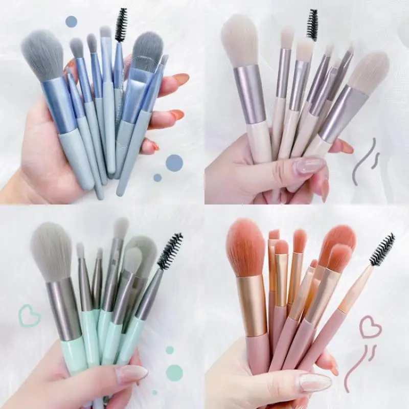 White Makeup Brushes Best Quality Inexpensive Price 8PCS