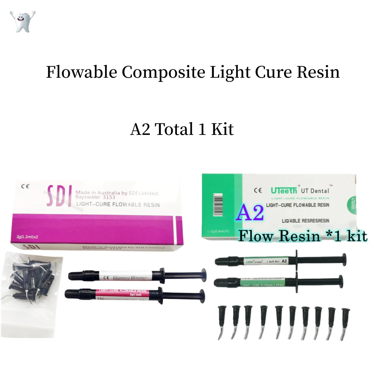 A2 Dental Flow Composite Resin Flowable Light Curing UTeeth Delivery