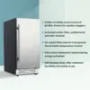 15 Inch Outdoor Beverage Fridge Weather Proof Stainless Steel Cooler,80 Cans Under Counter Built-In or Freestanding Beer Fridge 4