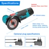 12V Brushless / Brushed Angle Grinder Lithium Battery 19500Rpm Cordless Mini Polishing Machine Diamond Cutting Grinder Tools 6