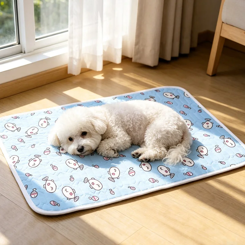 Pet Cooling Mat For Dogs And Cats Summer Ice Silk Sleeping Pad_voghion.com