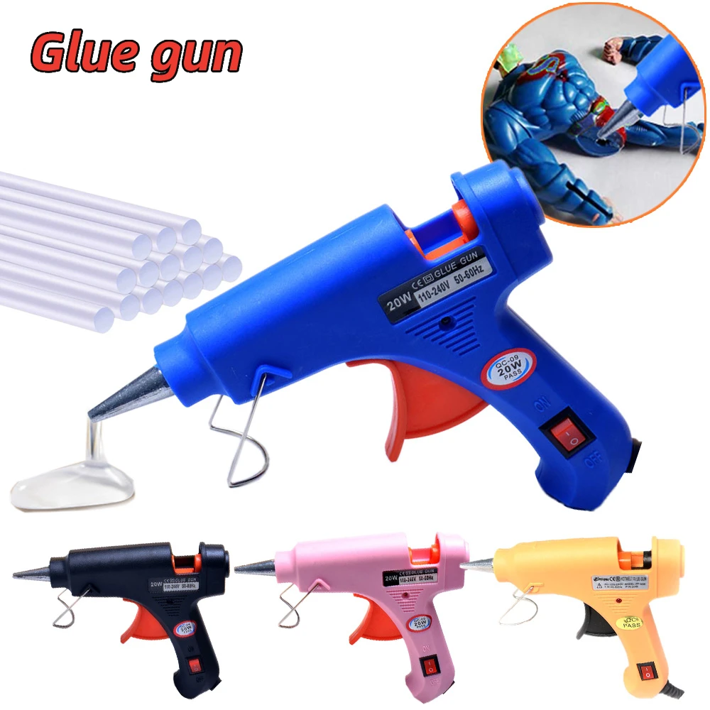 20W Hot Melt Glue Gun with Seal Wax Glue Sticks Household DIY Industrial Heat Temperature Thermo Electric Repair Tool