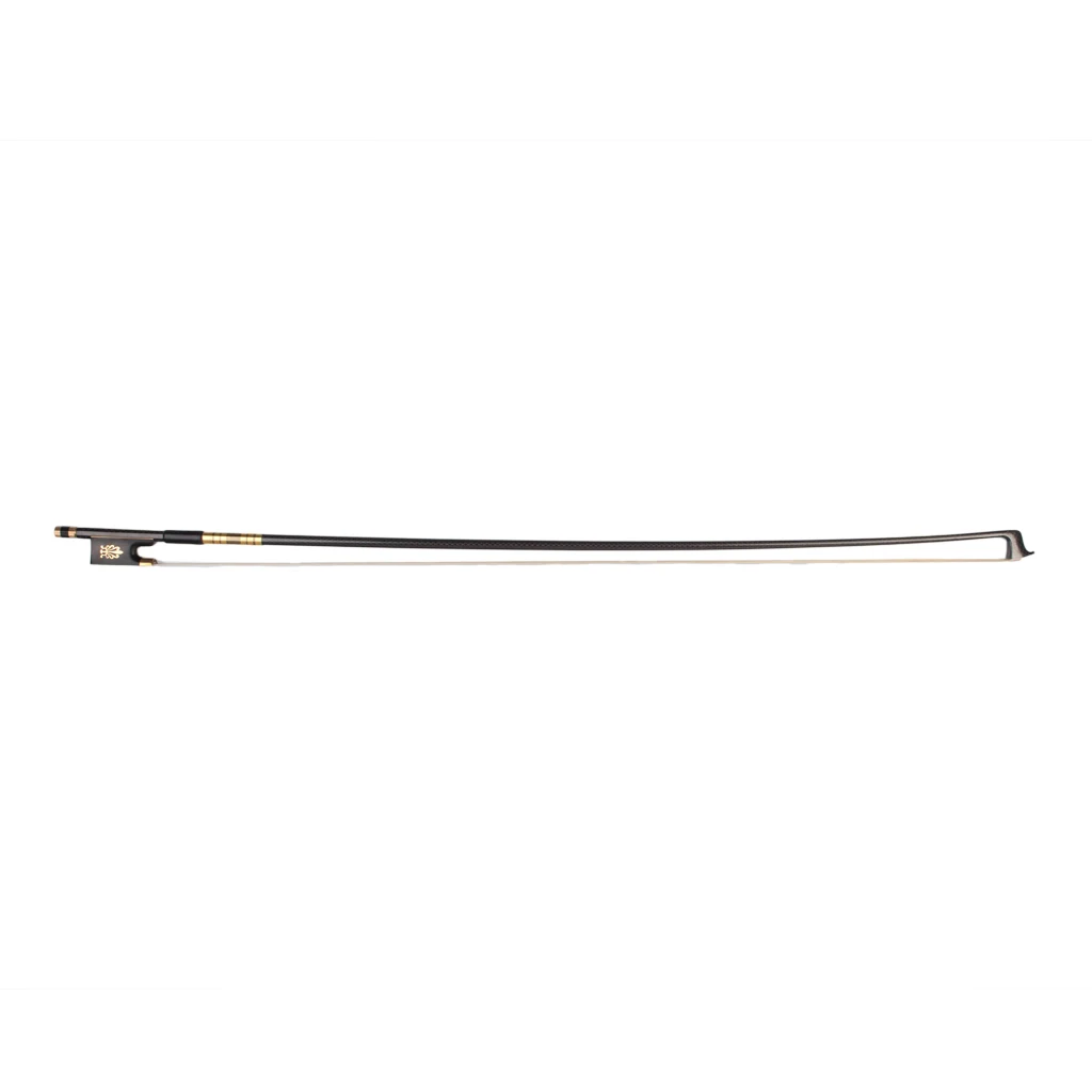 4/4 Size Violin Fiddle Bow Grid Carbon Fiber Round Stick Ebony Frog Horsetail Hair Well Balanced Fast Response violin bow