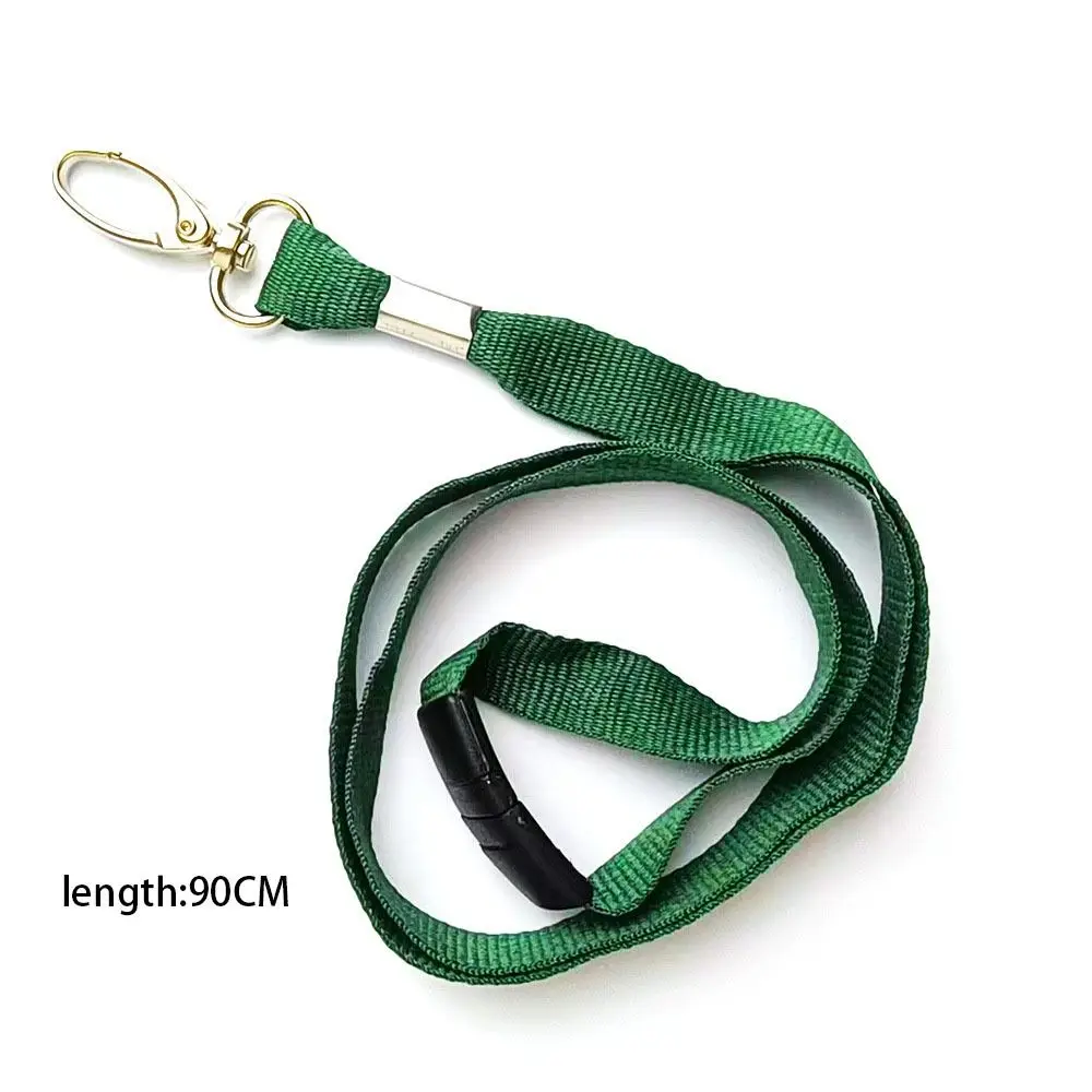 Solid Color Safety Break Metal Clip Lanyard with Lobster Clasp for ID Card Holder (90 cm Length)