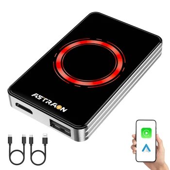 Wireless CarPlay Adapter – Android Auto AI Box with Netflix, YouTube, Hulu, App Installation, Dual-Band WiFi 6, Bluetooth, HDMI 1