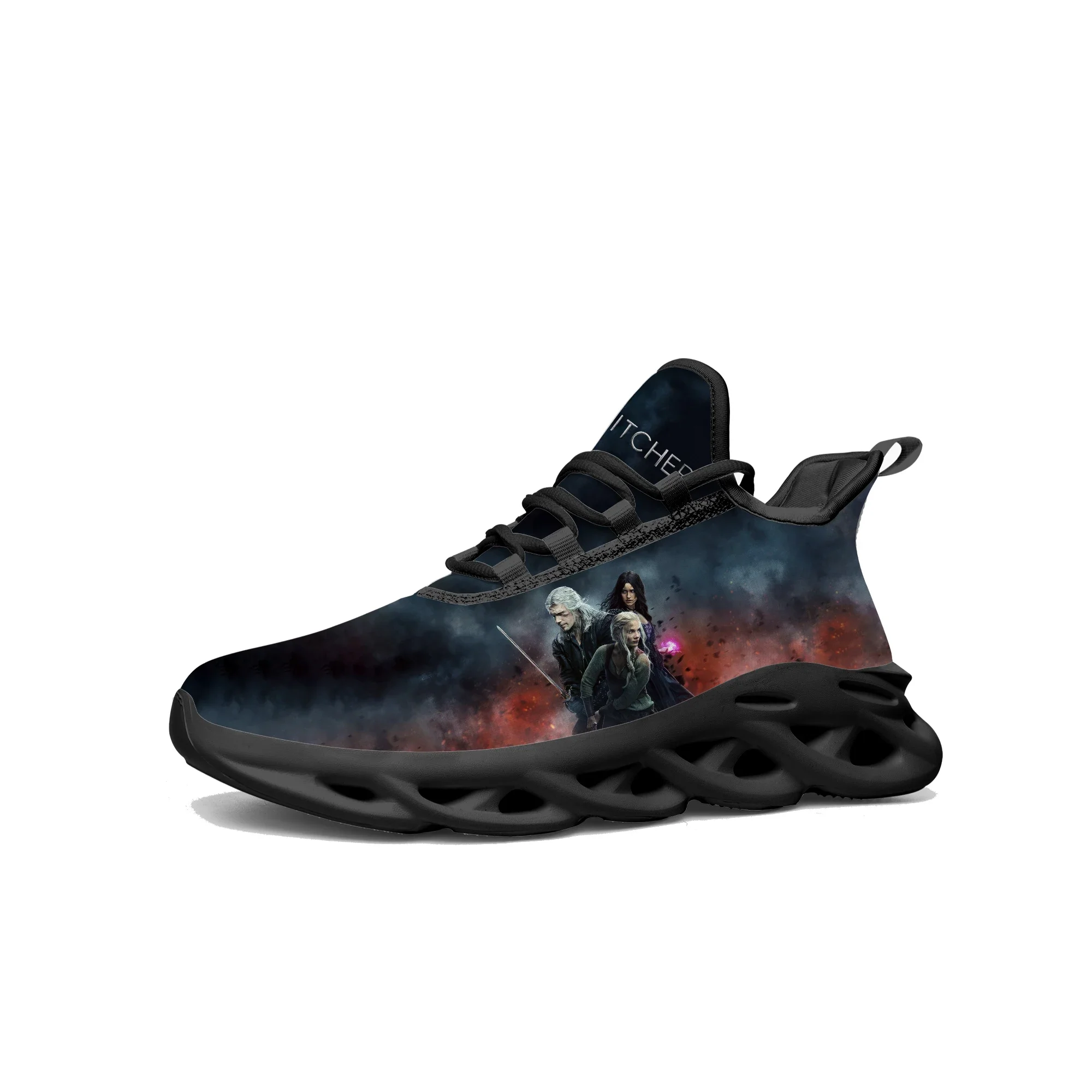 The-Witcherr Flats Sneakers Mens Womens Sports Running Shoes High Quality Symbol Wolf Sneaker Lace Up Mesh Footwear custom Shoe