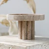 Luxury Marble Serving Tray with Legs, Decorative Travertine Dish for Coffee Table Decor, Stone Vanity Tray for Perfume Candles 5