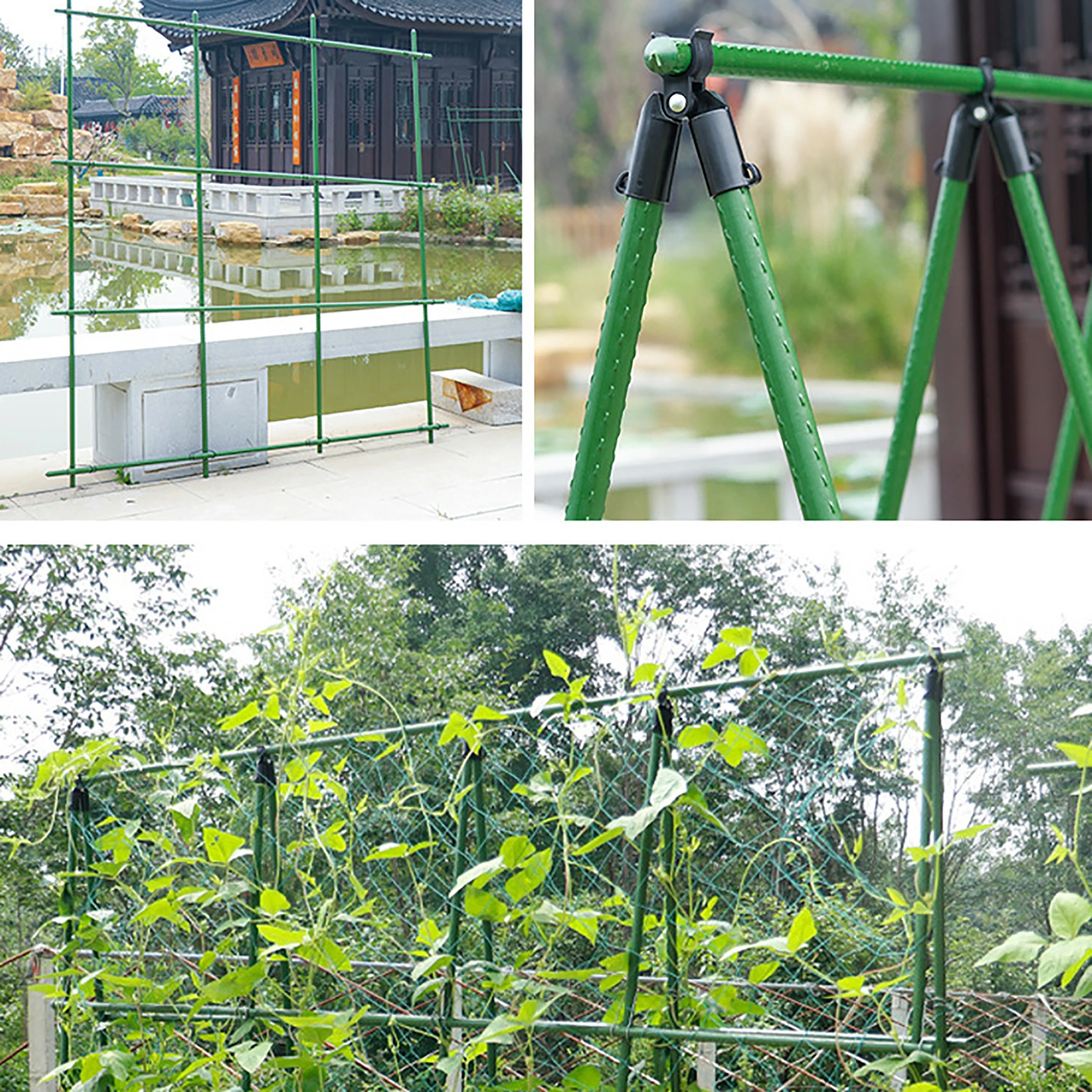 Plant support Greenhouse Gardening pillar Plastic coated steel pipe Climbing vine bracket Agriculture tools Flower support 6 Pcs
