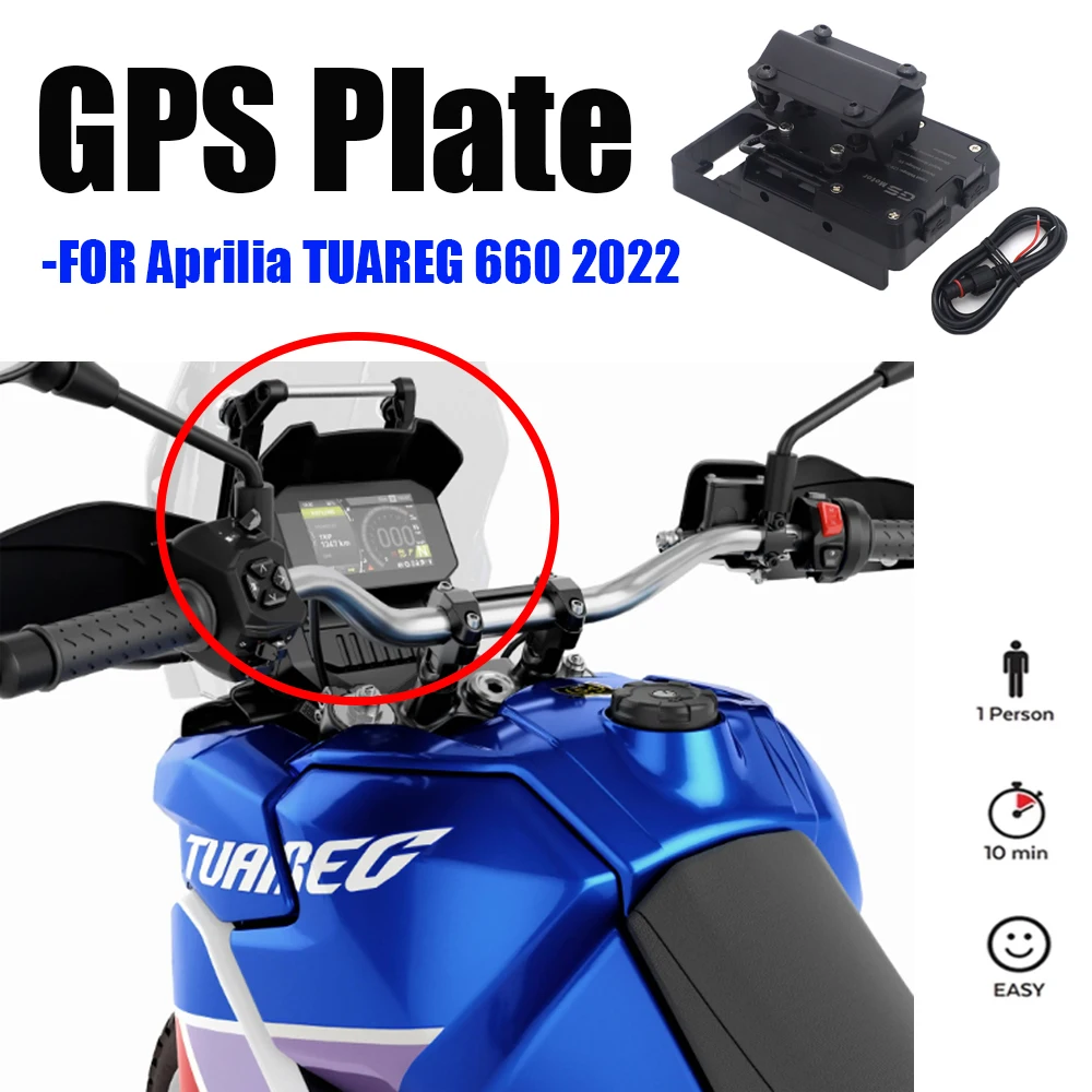 New Motorcycle Stand Holder Phone Mobile Phone Gps Plate Bracket Phone Holder Usb For Aprilia Tuareg 660 Tuareg 2022