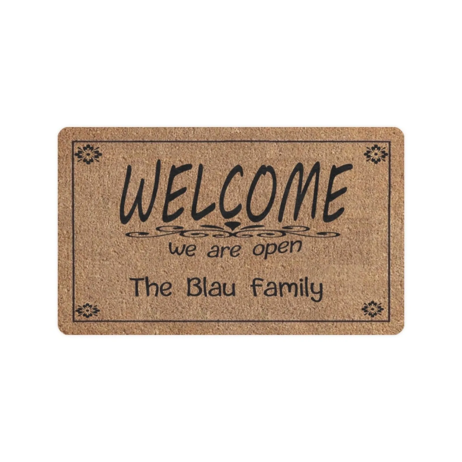 

Welcome To Family Name Personalized Customized Doormat Outdoor We Are Open Rug Home Decor Entrance Floor Door Mat