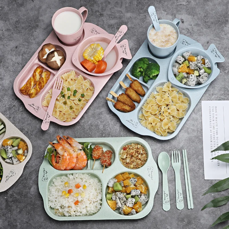 Children Baby Tableware Set 6Pcs Cartoon Plates