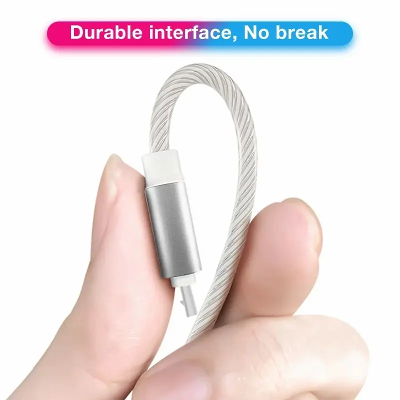 Type C Glowing Cable Mobile Phone Charging Cables LED Light Charger For Samsung Xiaomi iPhone Charge Wire Co - Image 5