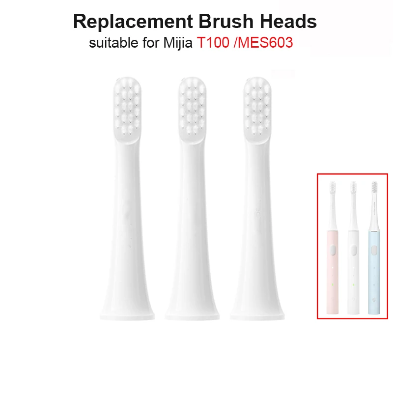 Toothbrush Heads For Xiaomi Mijia T100 Sonic Electric Brush, 2/4/6 PCS Non-original Replacement Toothbrush Head Vacuum Packaging
